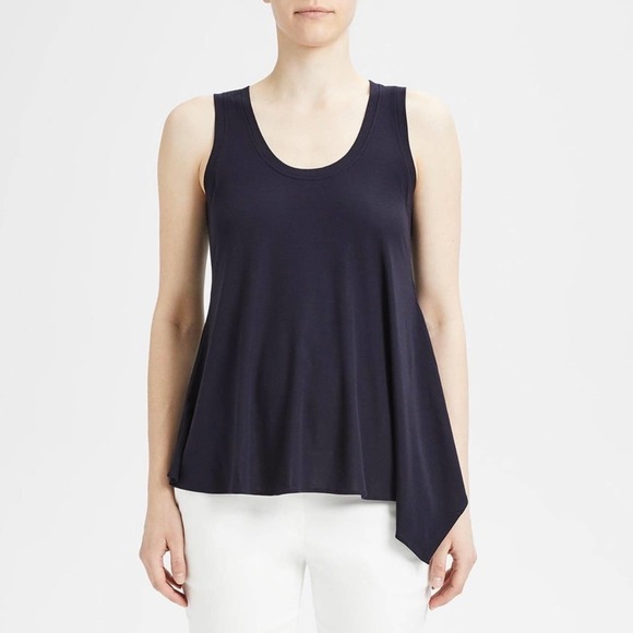 THEORY Drapey Scoop Neck Tank Black Small S - Picture 1 of 8